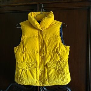 Lands’ End Women’s Yellow Down Filled Puffer Vest size Large